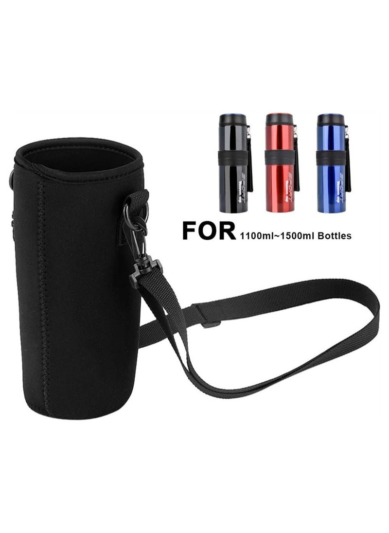SYOSI - Water Bottle Holder, Pouch Neoprene Carrier Cover Bag, With Shoulder Strap, For Daily Walking Hiking And Other Outdoor Activities (750Ml), 3 Pcs - Image 1