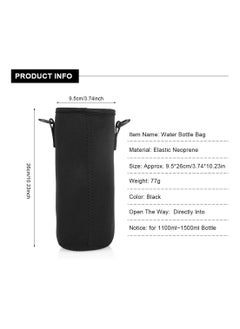 SYOSI Water Bottle Holder, Pouch Neoprene Carrier Cover Bag, With Shoulder Strap, For Daily Walking Hiking And Other Outdoor Activities (750Ml), 3 Pcs  - Image 3