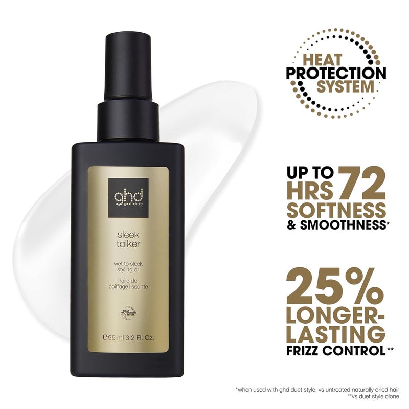 ghd Sleek Talker Wet to Sleek Hair Styling Oil with Heat Protection Nourishing Argan Oil to Smooth Soften Hair for Up to 72 Hours 32 fl oz - Image 2