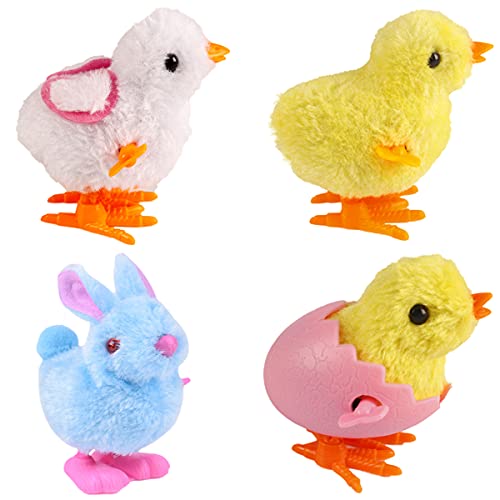 CICITOYWO Bunny and Jumping Chick Wind Up Toys Novelty Chicken Hopping Windup Toy for Kids Toddlers Adult Easter Egg Hunt Basket Stocking Stuffers Party Favors Goody Bag Fillers Gifts Colorful2 - Image 1