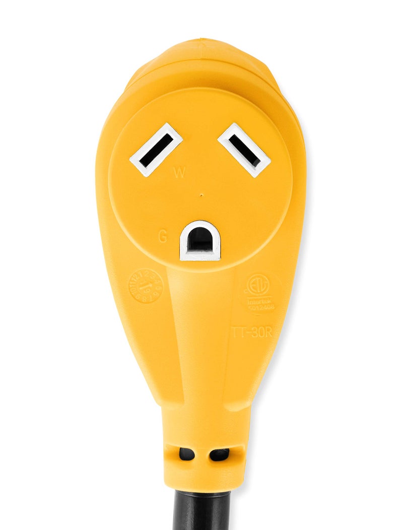 Camco محول كهربائي كامكو للكامبرو/المركبات الترفيهية - مزود بموصل ذكر 15 أمبير (NEMA 5-15P) وموصل أنثوي 30 أمبير (NEMA TT-30R) - مصنف لـ 125 فولت/1875 واط ومصنوع بأسلاك نحاسية 10/3 قياس (55165) - Image 4