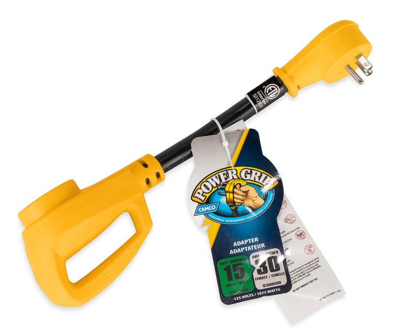 Camco محول كهربائي كامكو للكامبرو/المركبات الترفيهية - مزود بموصل ذكر 15 أمبير (NEMA 5-15P) وموصل أنثوي 30 أمبير (NEMA TT-30R) - مصنف لـ 125 فولت/1875 واط ومصنوع بأسلاك نحاسية 10/3 قياس (55165) - Image 5