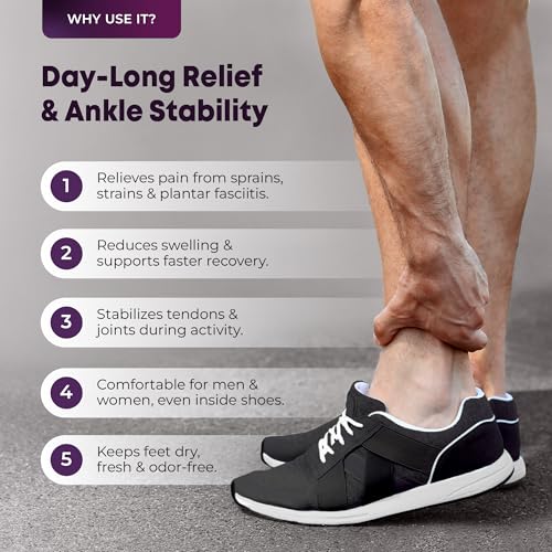 betterhood Premium Ankle Support with ZeroBulk Design for Gym, Sports, Day-long Use (Large, UK 8–11, Pack of 2) | Foot Compression Brace for Sprains, Plantar Fasciitis | Adjustable Ankle Binder Foot Band - Image 3