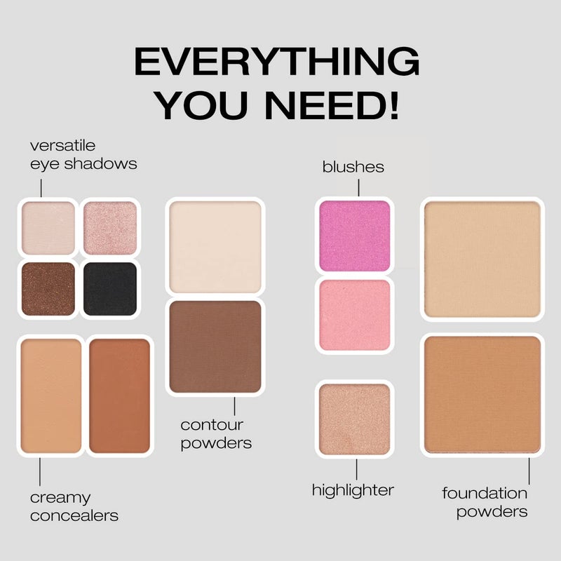 Woosh Beauty, Fold out Face Original Makeup Palette, Travel, All in One, Neutral Cream & Powder (#3 Medium) - Image 3