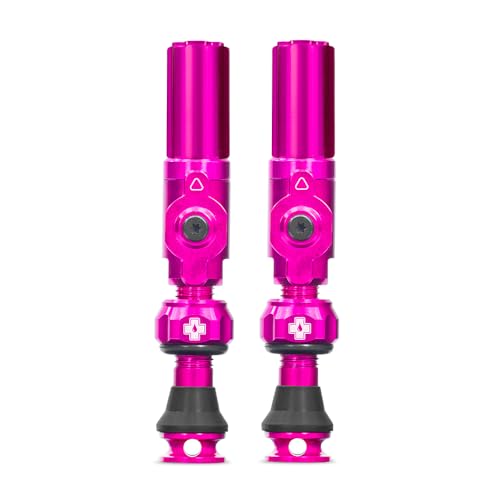 Muc Off Muc-Off Big Bore Hybrid Tubeless Valves, Pink 35mm - Precision Engineered Dust Caps for Bikes with Revolutionary Airflow Technology - Schrader Valve Caps for Tubeless MTB/Road/Gravel Bikes - Image 1
