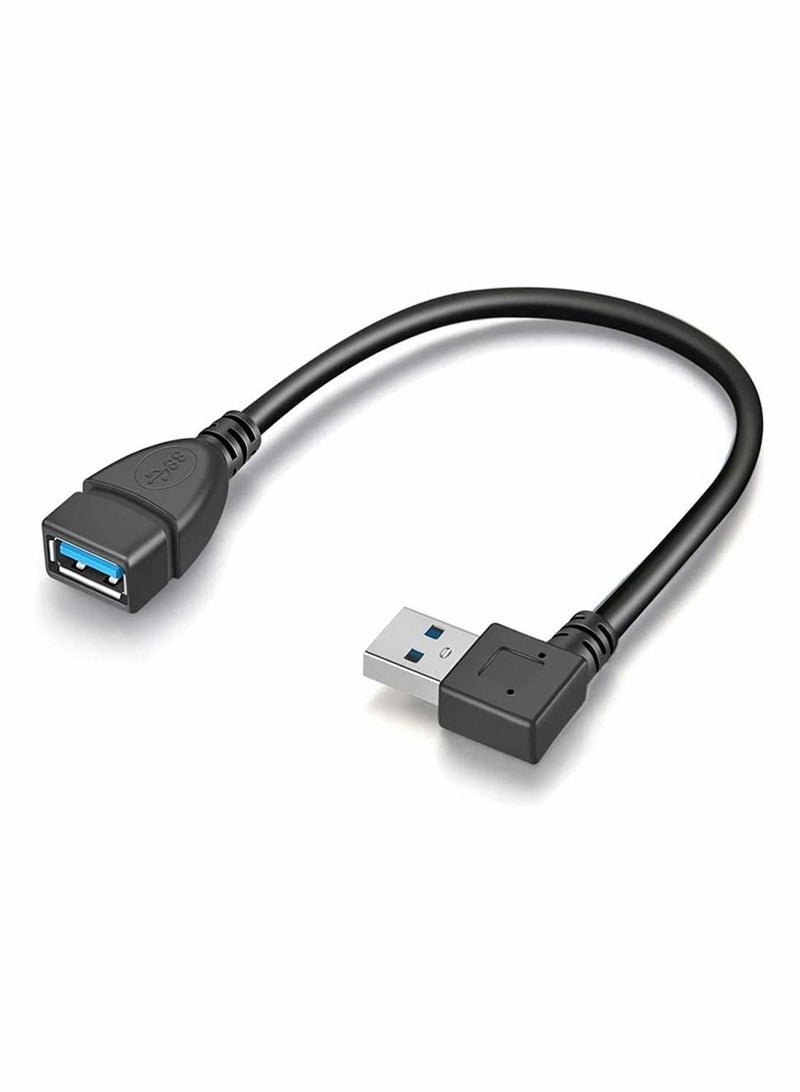 Y&D 2 Pack Data Cable Extension, Super Speed USB 3.0 Angle Male to Female Extension Convertor Adapter Extender Cord Left and Right One Each 7 Inch - Image 1
