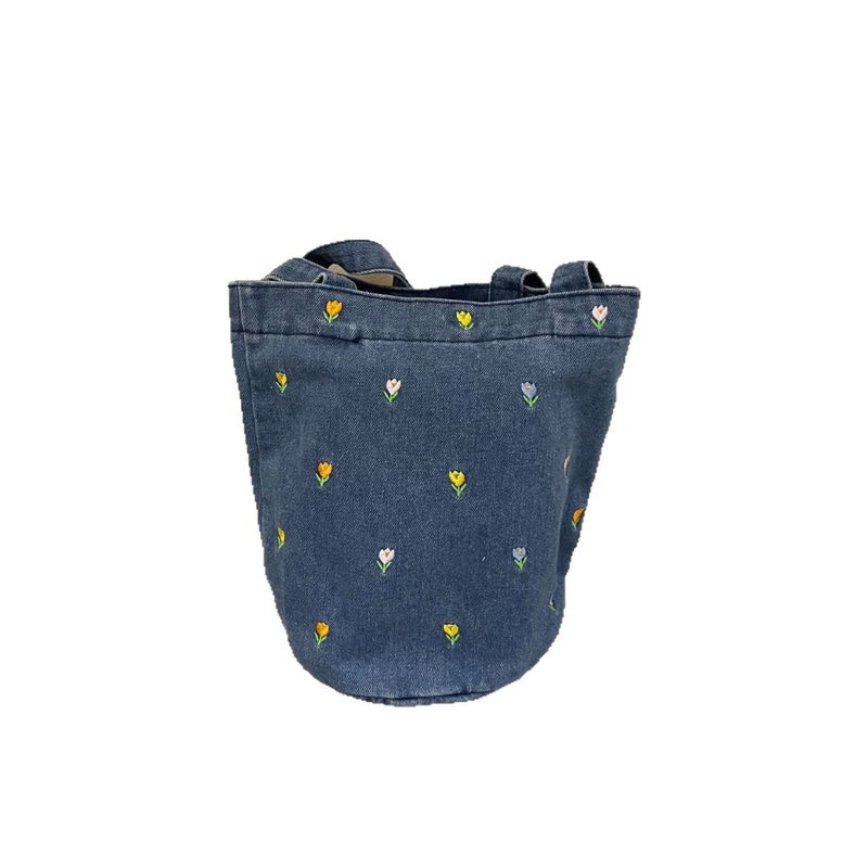 Japanese Denim Print Bucket Bag 2026 New - Image 5