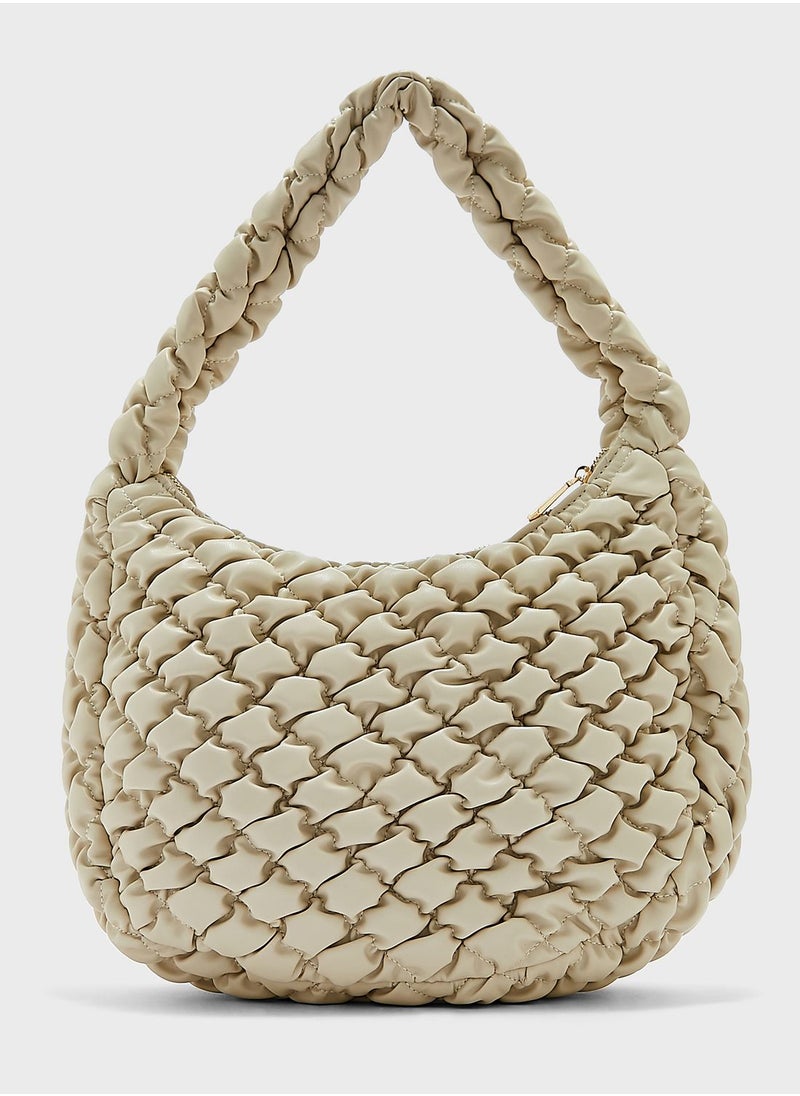 Vincci - Quilted Hobo Bag - Image 1