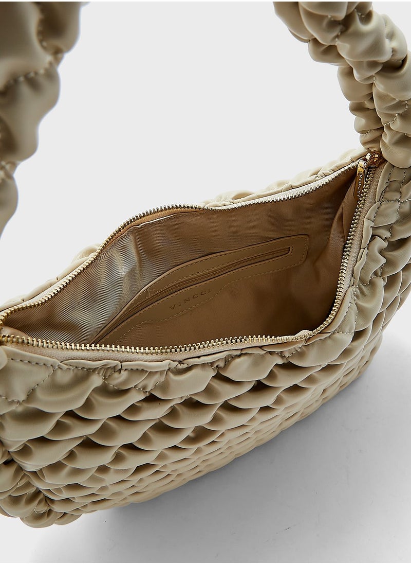 Vincci - Quilted Hobo Bag - Image 1