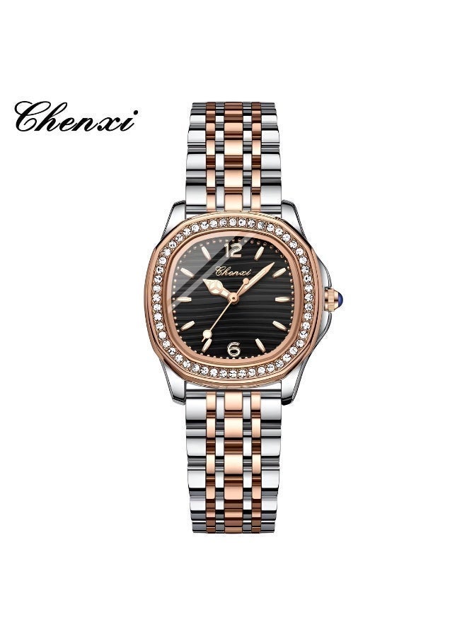 Chenxi Women’s Quartz Wrist Watch with Luxury Diamond-Studded Design, Water Resistant, Scratch-Resistant Glass, Stainless Steel Strap with Elegant Box - Image 1
