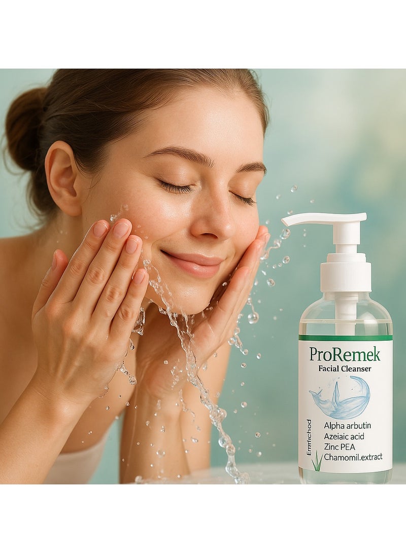 ProRemek Facial wash for oily and combined skin (Azelaic acid, glycolic acid, tea tree oil, alpha arbutin, licorice, chamomile, zinc pca, niacinamide, aloe vera) 125 ml - Image 3