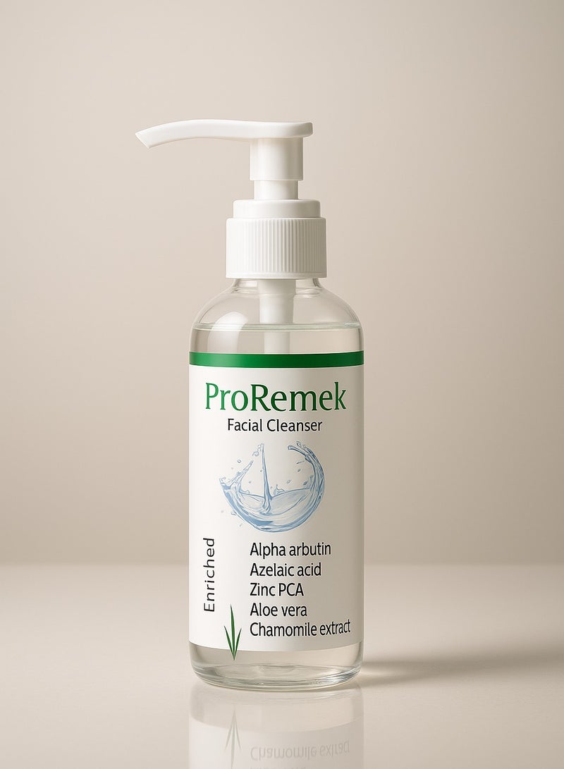 ProRemek Facial wash for oily and combined skin (Azelaic acid, glycolic acid, tea tree oil, alpha arbutin, licorice, chamomile, zinc pca, niacinamide, aloe vera) 125 ml - Image 1