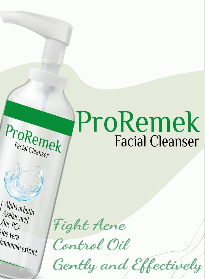 ProRemek Facial wash for oily and combined skin (Azelaic acid, glycolic acid, tea tree oil, alpha arbutin, licorice, chamomile, zinc pca, niacinamide, aloe vera) 125 ml - Image 2