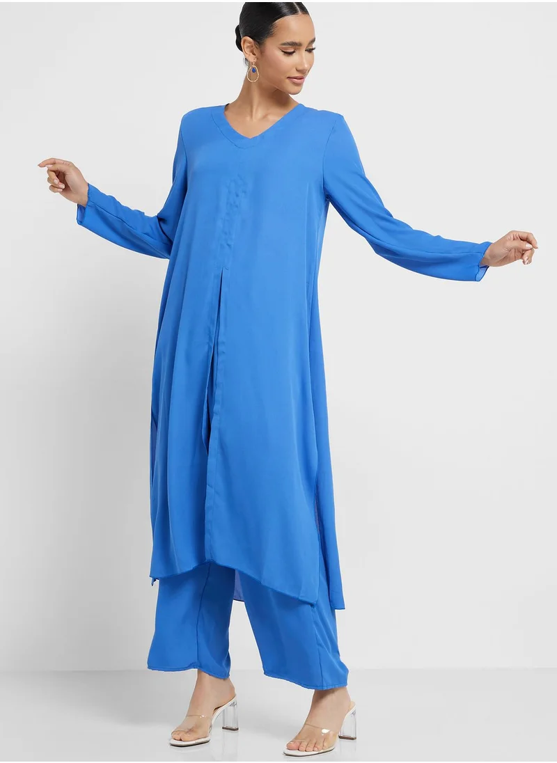 Khizana V Neck Tunic And Pant Set