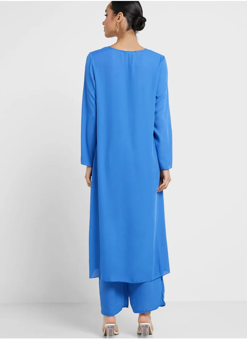 Khizana V Neck Tunic And Pant Set