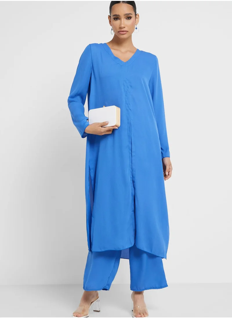 Khizana V Neck Tunic And Pant Set