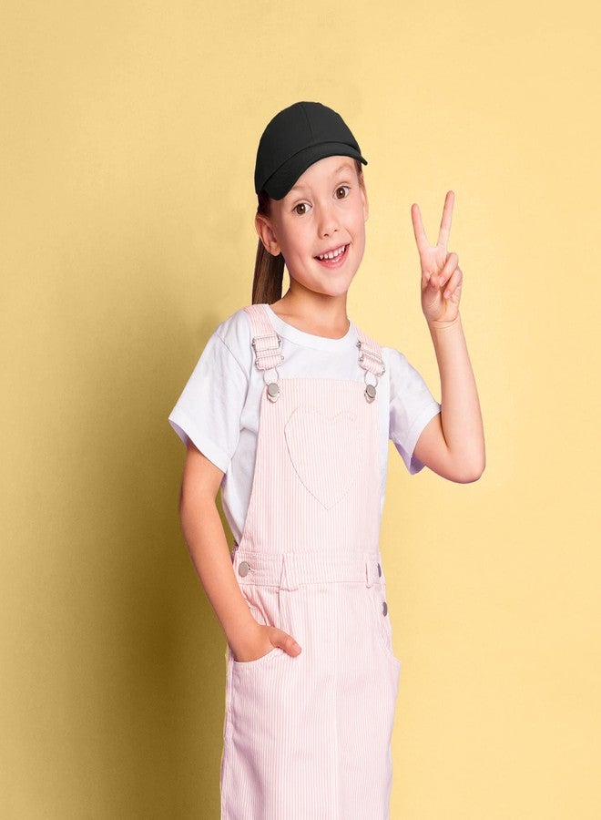 DALIX Unisex Youth Childrens Cotton Cap Adjustable Plain Hat - Unstructured (Black) - Image 5