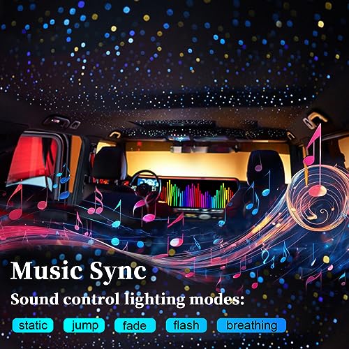VASTFIRE Twinkle & Meteor Starlight Headliner Kit for Car 0.03in x 9.8ft 750 Strands for Ambient Interior Decor 16W RGBW Fiber Optic Star Light Engine, 200 White Shooting Stars - Image 5