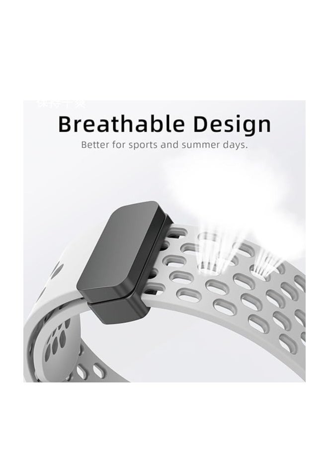 ten.tech - TenTech Breathable Silicone Sports Watch Band with Magnetic Clasp for Apple Watch Ultra/Ultra 2, Size 49mm 45mm 44mm 42, Soft Band for iWatch Series 9/8/7/6/5/4/3/2 /1/SE – white - Image 1