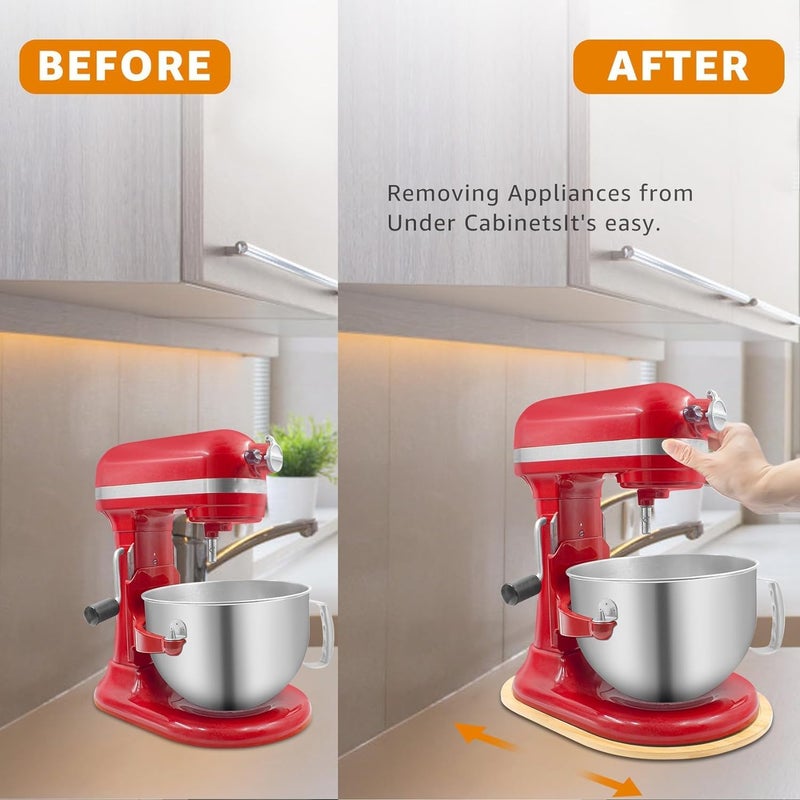 JAYOBGO Bamboo Slide Mat for KitchenAid 5-8 Qt Bowl Lift Mixer, Attachments, Sliding Tray - Image 5