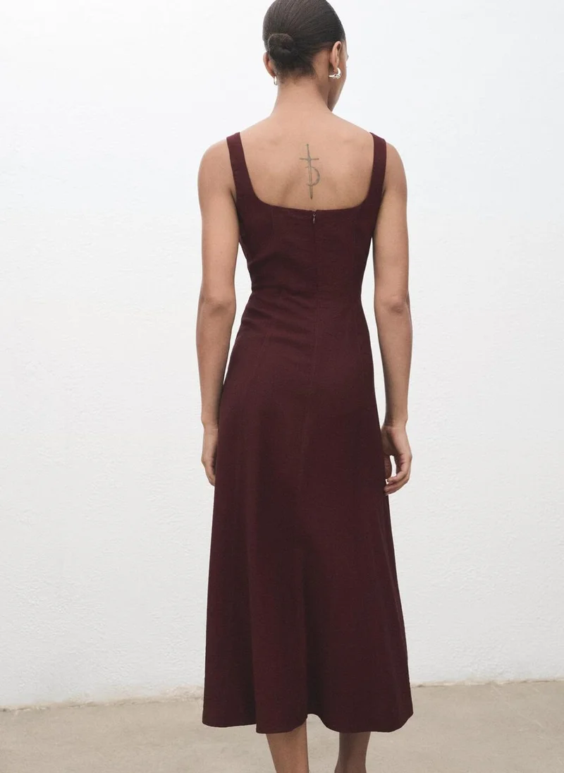 MANGO Midi-dress with stitching