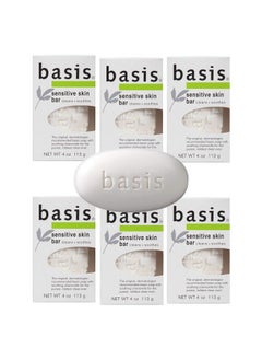 Basis Sensitive Skin Bar Soap Cleans And Soothes With Chamomile And Aloe Vera Use As Body Wash Or Hand Soap Pack Of 6  - Image 1