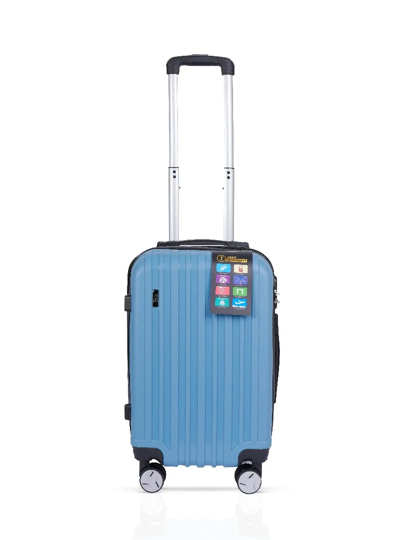 MNUK Viator Set of 3 Luggage | Hard-side Smooth and comfortable Luggage Trolley with TSA Lock | PP Material | Double 360° 8 Wheeler| Cabin, Medium, Large| Blue