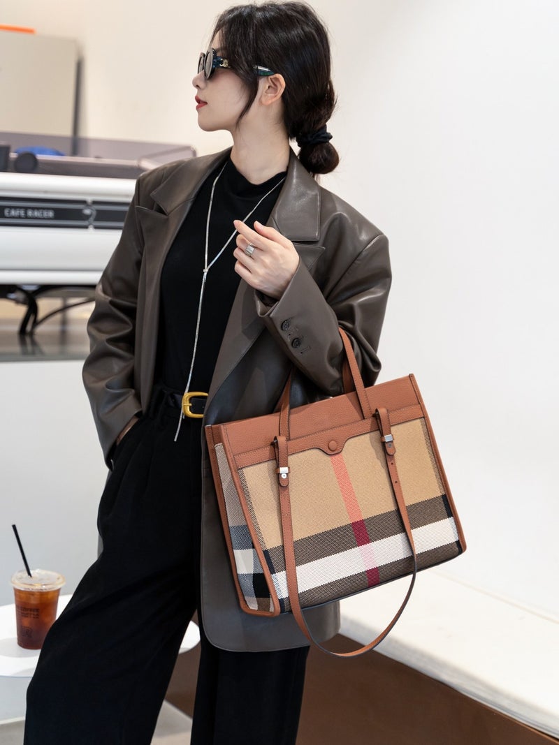 Pformed Top Layer Cowhide Tote Bag Large Capacity Women'S Bag Commuter All-Match Office Handbag Shoulder Bag - Image 4
