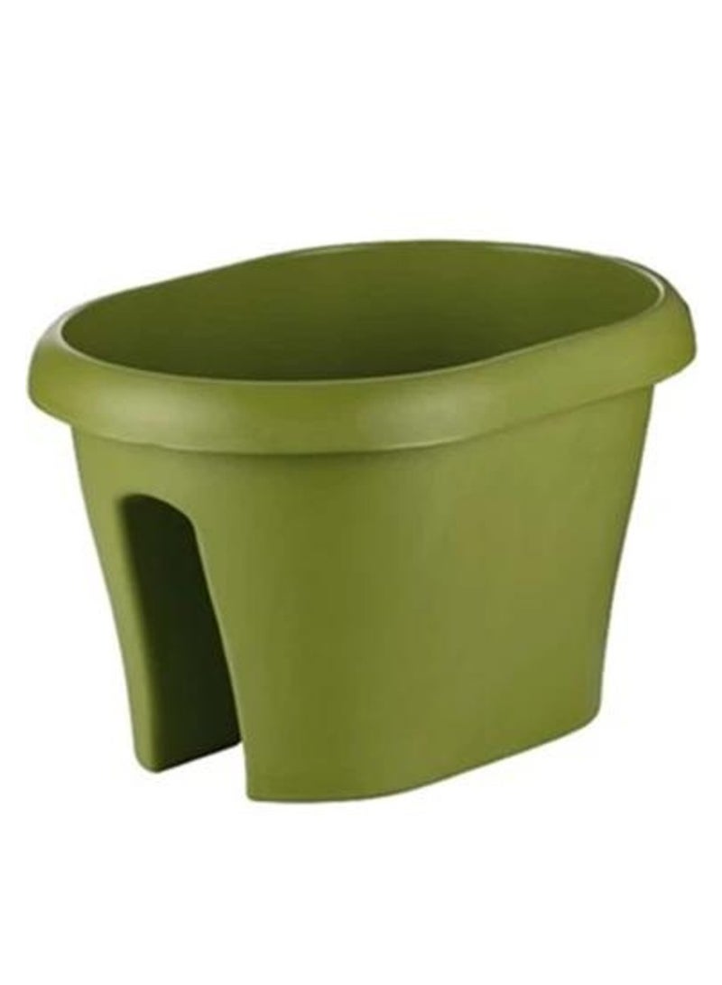 بوليوورك أصيص بلاستيك ديكور اناء للزهور داخلي 40 سم لون أخضر جاردينيا جانبين 40 بولي وورك  - Image 1