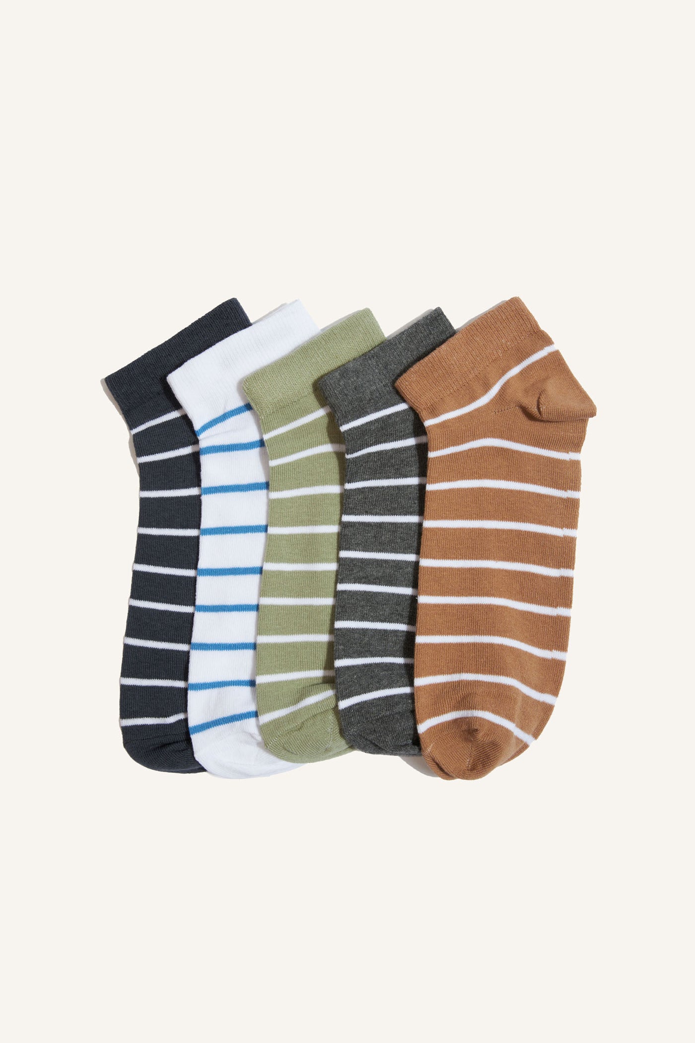 Multicolour Man Boy 5 Piece Cotton Ankle Socks Casual
