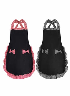 Excefore Women Cute Apron, Ladies Black Aprons With 2 Pockets, Waterproof Kitchen Aprons for Women, Chef Apron for Cooking Baking Gardening, Premium Aprons As Gifts for Mom Wife Girlfriend Grandma-2 Pcs  - Image 1