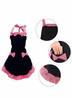 Excefore Women Cute Apron, Ladies Black Aprons With 2 Pockets, Waterproof Kitchen Aprons for Women, Chef Apron for Cooking Baking Gardening, Premium Aprons As Gifts for Mom Wife Girlfriend Grandma-2 Pcs  - Image 2