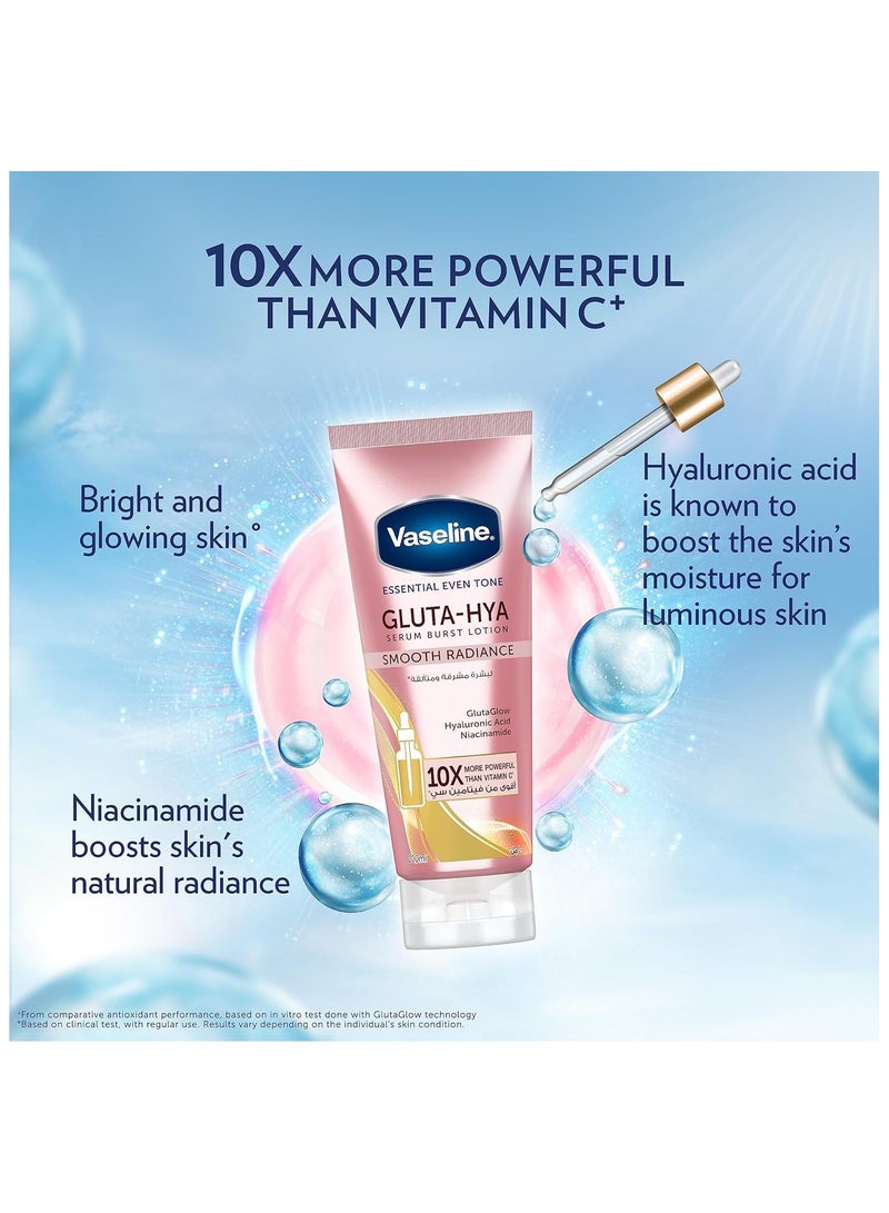 Vaseline Essential Even Tone Smooth Radiance Gluta-Hya Serum Burst Lotion 10X More Powerful than Vitamin C - 200ml - Image 3
