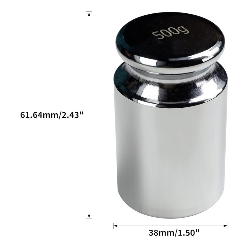 HFS (R) Calibration Weight 500 Gram M2 Class Chrome Scale Balance Calibration Weight for Digital Scale, Pocket Scale 500g - Image 2