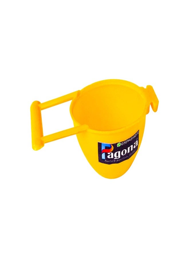 Pagona Bird Feeder Cup, 25ml Capacity, Yellow, with Perch for Small Birds (Random Color, Pack of 10) - Image 2