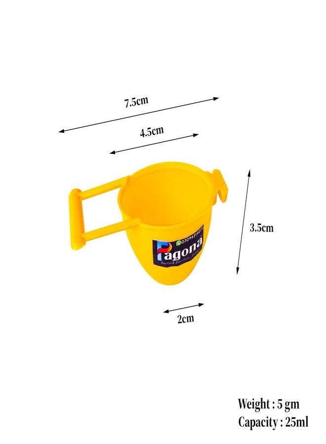 Pagona Bird Feeder Cup, 25ml Capacity, Yellow, with Perch for Small Birds (Random Color, Pack of 10) - Image 4