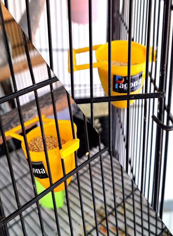 Pagona Bird Feeder Cup, 25ml Capacity, Yellow, with Perch for Small Birds (Random Color, Pack of 10) - Image 5