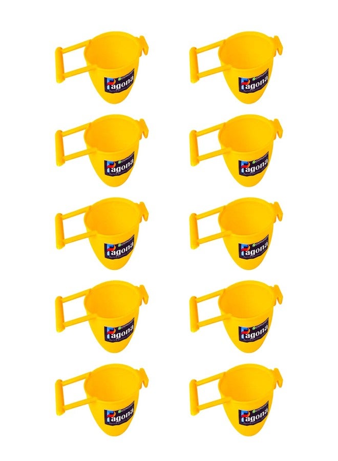 Pagona Bird Feeder Cup, 25ml Capacity, Yellow, with Perch for Small Birds (Random Color, Pack of 10) - Image 1