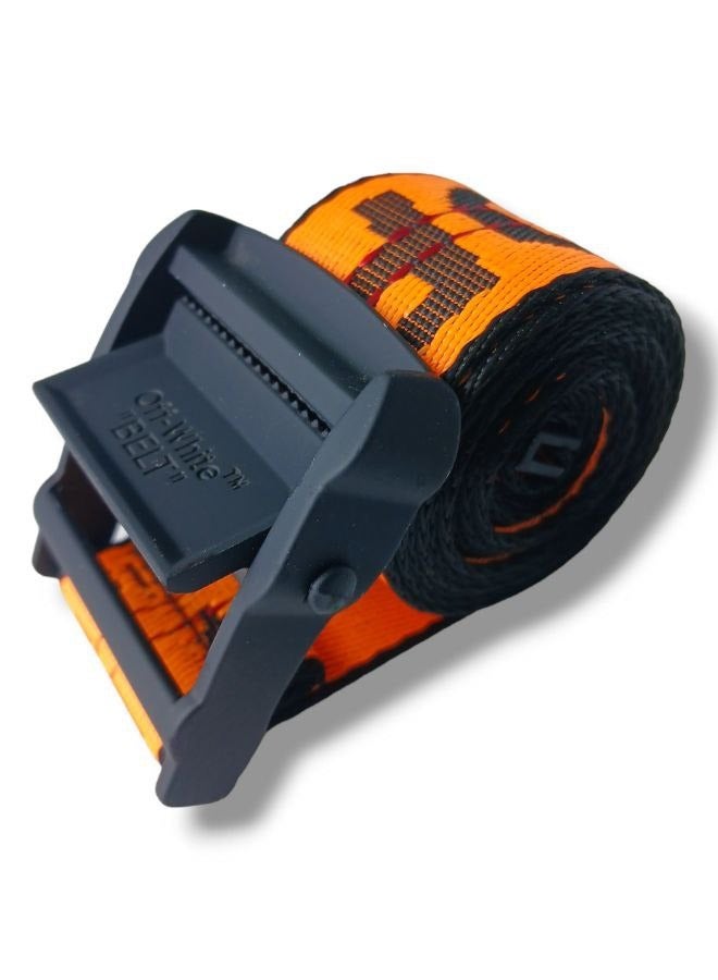 OFF-WHITE Unisex Canvas Belt – Wide Strap with Strong Metal Buckle – Fully Adjustable Design - Image 5