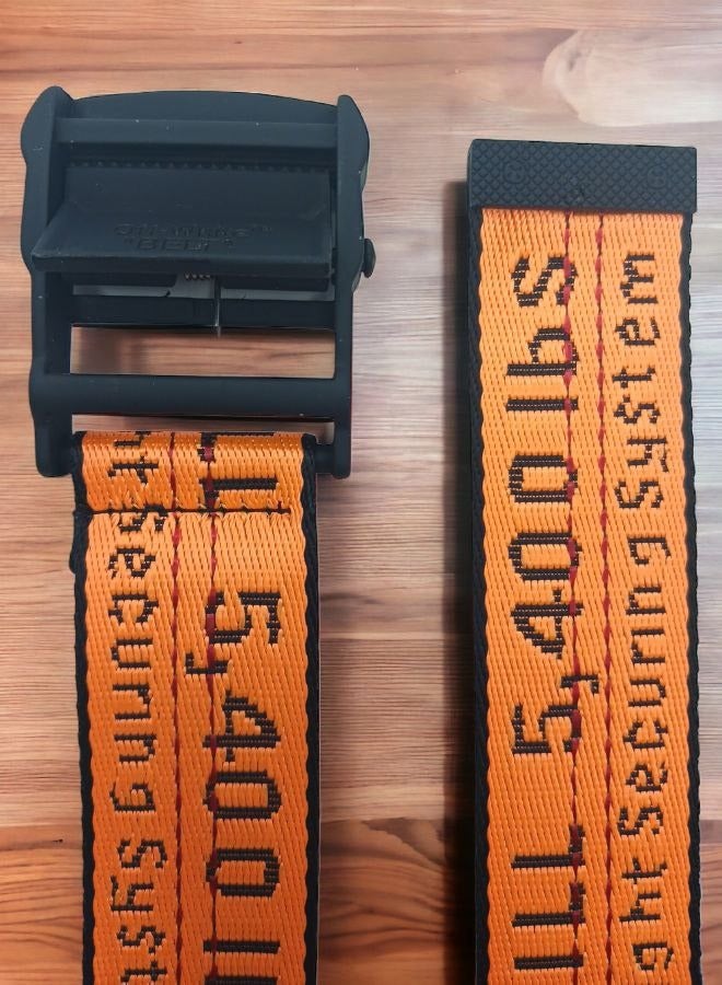 OFF-WHITE Unisex Canvas Belt – Wide Strap with Strong Metal Buckle – Fully Adjustable Design - Image 4