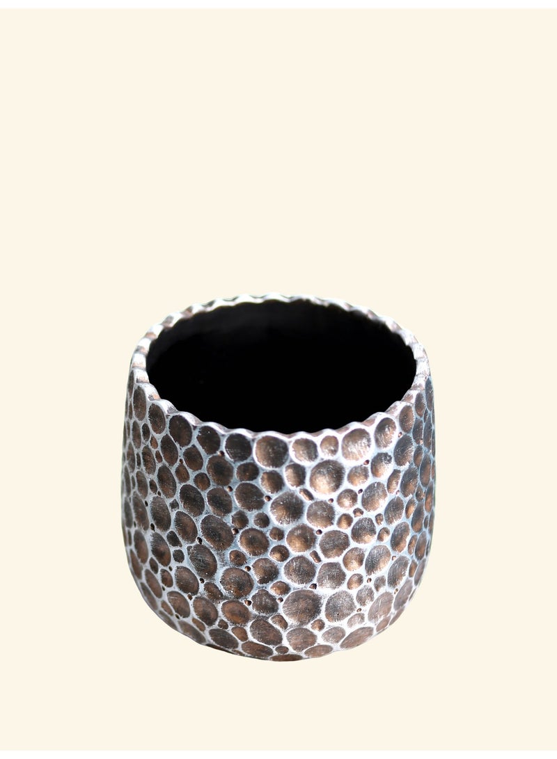Modern Textured Cement Planter (24×21cm) – Sculptural Artistic Flower Pot for Contemporary Spaces - Image 5