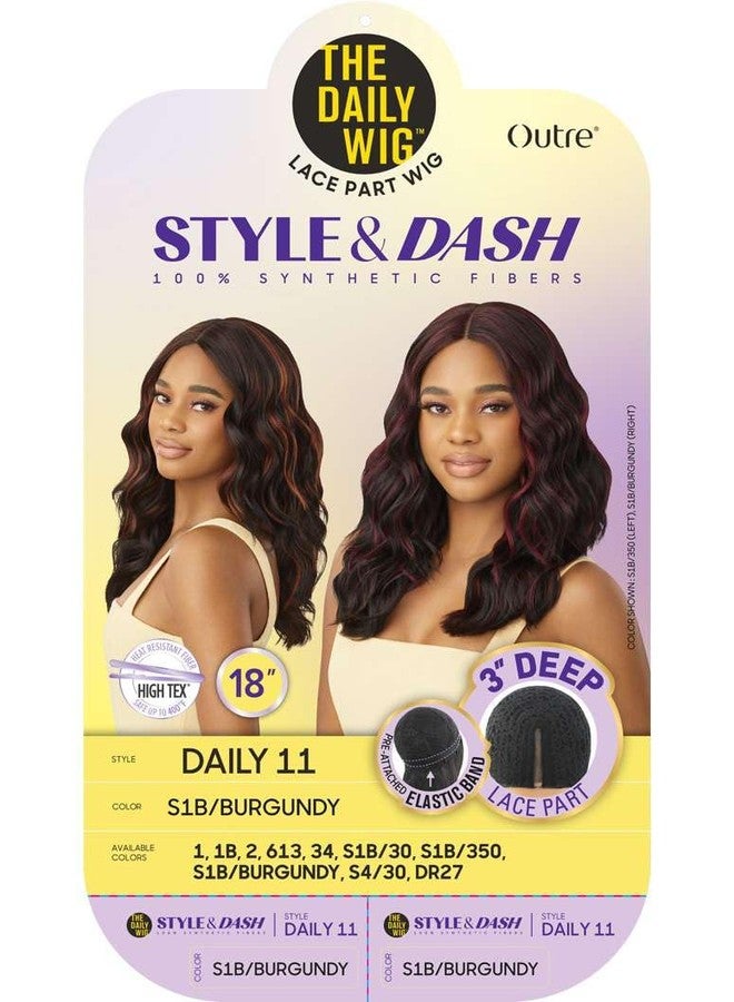 أوتر شعر مستعار Outre The Daily Wig - Style & Dash - Daily 11 (S1B/BURGUNDY) - Image 2