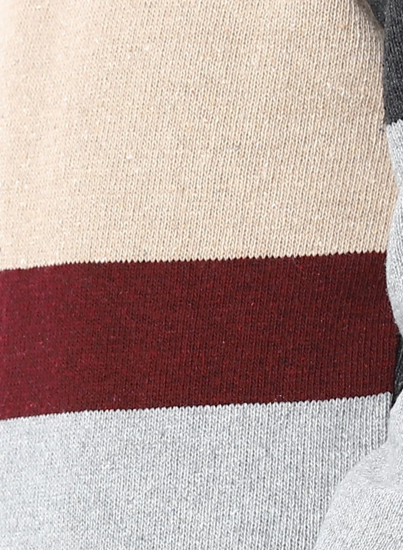 Andora Crew Neck Slip On Boys Pullover_Grey, Beige & Black - Image 5