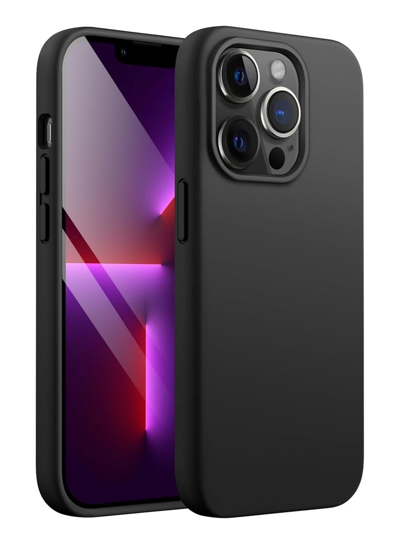 دوسالا جراب iPhone 13 Pro Max، جراب هاتف من السيليكون السائل لهاتف iPhone 13 Pro Max مقاس 6.7 بوصة، غطاء واقٍ ناعم حريري ملون (أسود) - Image 1