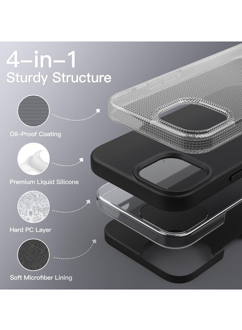 دوسالا جراب iPhone 13 Pro Max، جراب هاتف من السيليكون السائل لهاتف iPhone 13 Pro Max مقاس 6.7 بوصة، غطاء واقٍ ناعم حريري ملون (أسود) - Image 5