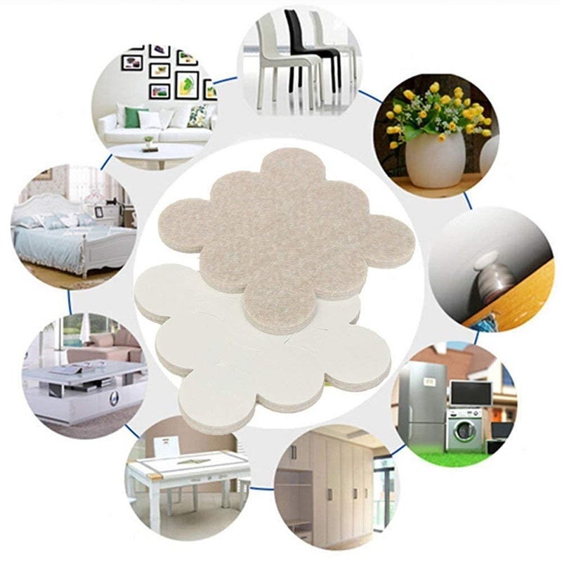 Toytle Furniture Felt/Bottom Pads Self Sticking Round Floor Protective,for Heavy Duty Furniture Legs Scratch Guard Non Reduction Bumpers pad Pack of 22 Pieces- Light Brown - Image 3