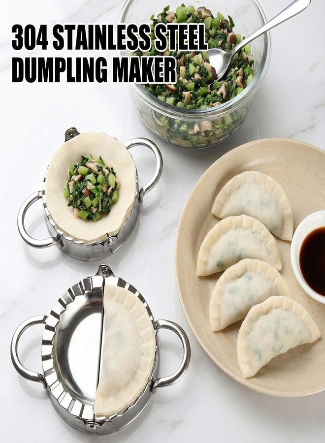 HOYDATE 304 Stainless Steel Dumpling Maker Set - Professional 6-Piece Dumpling Press & Empanada Mold Kit (2.9", 3.3", 3.7") Heavy Duty Rust-Proof Pierogi Maker for Gyoza & Ravioli Dishwasher Safe - Image 5