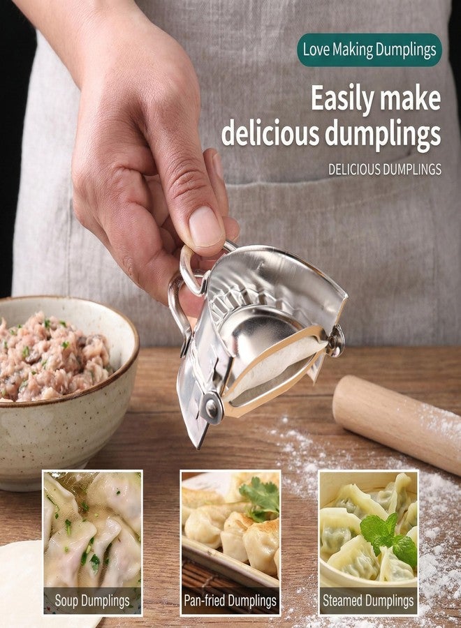 HOYDATE 304 Stainless Steel Dumpling Maker Set - Professional 6-Piece Dumpling Press & Empanada Mold Kit (2.9", 3.3", 3.7") Heavy Duty Rust-Proof Pierogi Maker for Gyoza & Ravioli Dishwasher Safe - Image 4