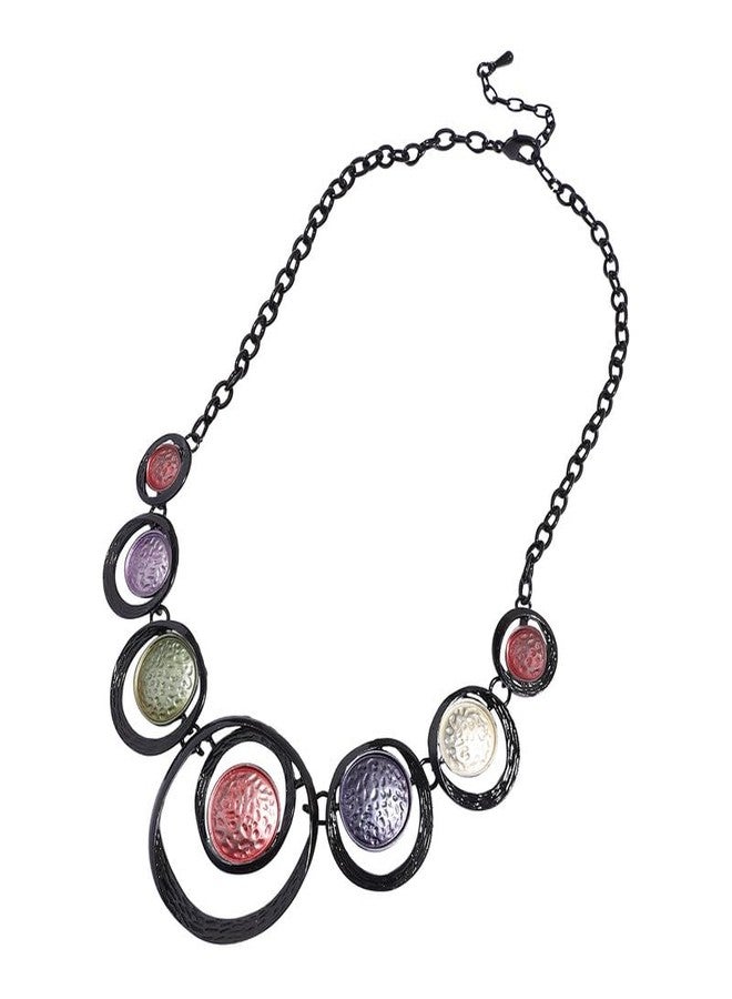 SOHI Women's Dented Circular Jewellery Set For Casual Wear | Multicolour Colour | Alloy Material | Lobster Clasp Closure | Metallic Jewellery Set | Jewellery Set For Woman & Girls (9806) - Image 2