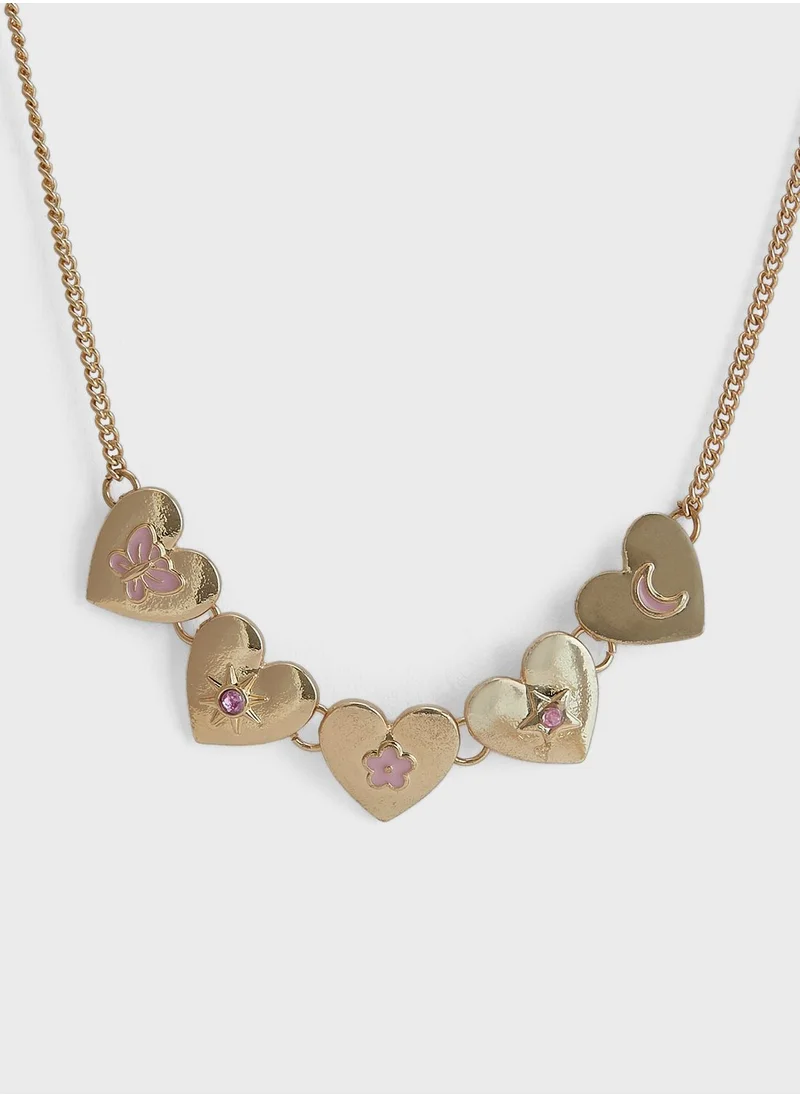 Claires Kids Jewellery Set Heart Necklace